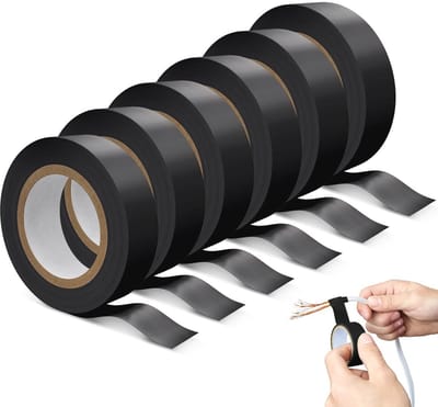 Isolatieband 19 mm x 20 m - 6 Stuks - Zelfklevende PVC Isolatieband voor Elektrische Projecten en Reparaties