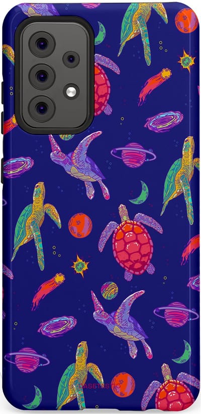Casetastic Hoesje Geschikt voor Samsung A52 (4G/5G/s) - Stijlvolle Beschermende Duo-layer Case - Kosmische schildpad