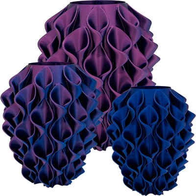 Bluma moderne vaas - Decoratieve vaas - Blauw / Paars - 3d geprinte vaas – geschikt voor droogbloemen - 20CM