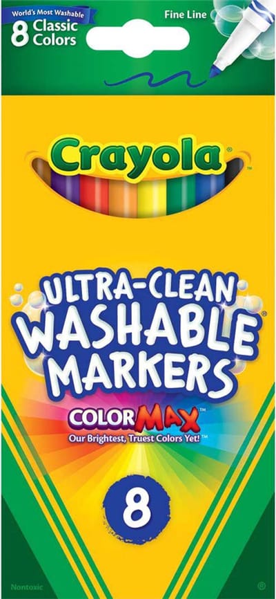 Crayola Markers 8 Kleuren - Wasbare Stiften voor Kinderen - Dunne Markers