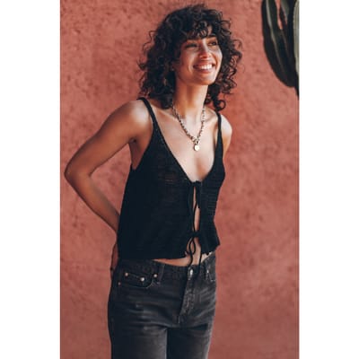 Mikuta The Black Knitted Vest Top Black Size: XS/S | Tanks &amp; Camis Outlet | Dames | Zwart