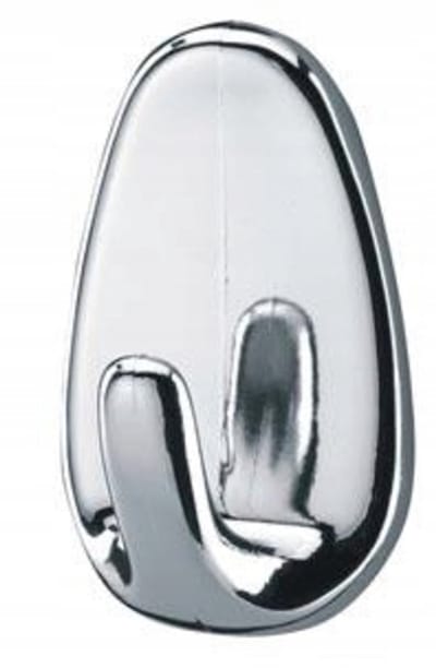 Bisk - Zelfklevende Badkamerhaken - Chroom - 2 Stuks - Compact Formaat
