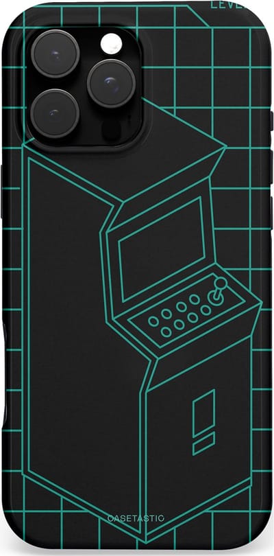 Casetastic Hoesje Geschikt voor Apple iPhone 16 Pro Max Magsafe - Stijlvolle Beschermende Duo-layer Case - Retro joystick