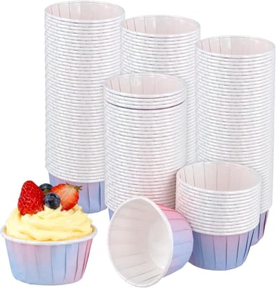 200 stuks mini muffinvormpjes, papier, vetdichte cupcake-vormpjes, muffins, papieren vormpjes, wegwerpbakbekers voor bruiloft, verjaardag, feest, candybar, Kerstmis