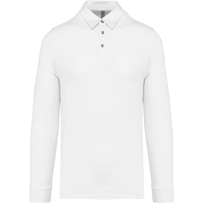 Kariban Herenpolo lange mouwen van jersey K264 - White - XXL