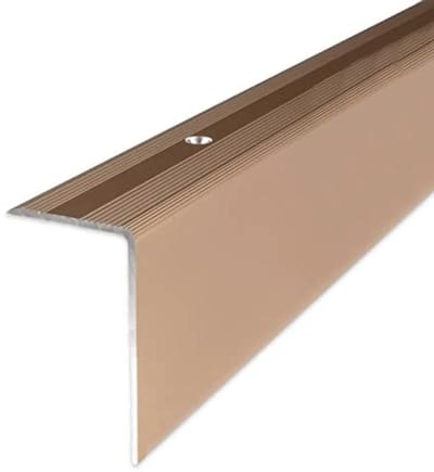 Trapneus Aluminium - Beschermende Profielen voor Trappen - 30 mm Breed - 52 mm Hoog - 1000 mm Lang - Geboord