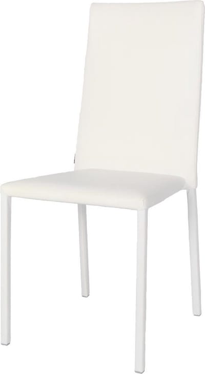Tommychairs Julia - Eetkamerstoel - 1 Stuk - Wit - Kunstleer & Metaal