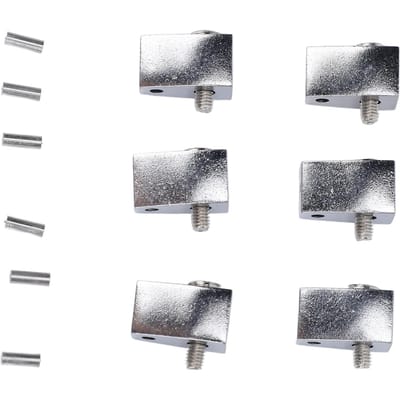6 Stuks Gitaarsnaar Locking Nut Gespleten Type Brug Lock Headless Elektrische Gitaar Onderdelen Accessoires Zilver gray