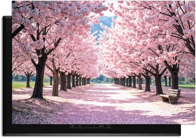 KitchenArt - Sakura Bliss – Inductie Beschermer - 90x50 cm - Kookplaat Beschermer - Luxe Afdekplaat Inductieplaat - Anti-slip & Oprolbaar - Beschermmat Inductiekookplaat