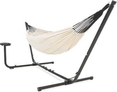 Hangmat met Frame voor 2 Personen - 205kg Capaciteit, Inclusief Drink- en Boekhouder