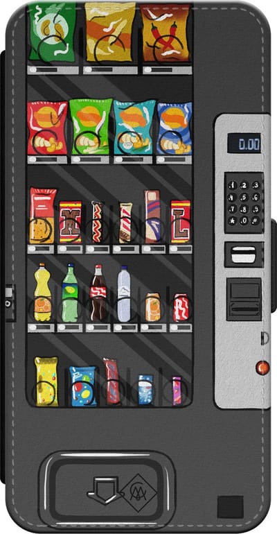 Casimoda® bookcase - Geschikt voor iPhone 15 - Hoesje met pasjeshouder - Snoepautomaat - Multi - Kunstleer