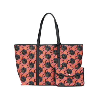 MCM Sac à bandoulière Jacquard et Cuir Grande capacité Imprimé intégral Monogramme Cubique Printemps Été 2022 Sac de tous les jours Moyen MWPCSCK01MT001 Basic Set (Bag+Dust Bag) black