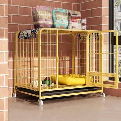 Hondenkooi - Huisdier kennel - Veilig verblijf - Verwijderbare lade - 95 x 65 x 85 cm - Zilver