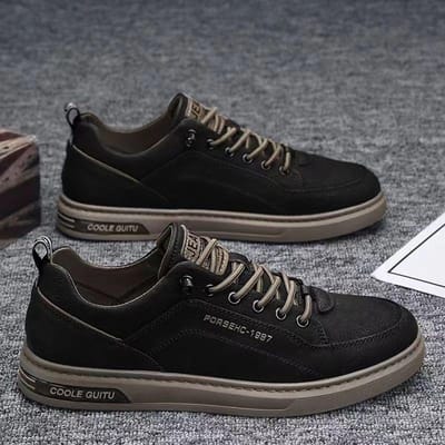 Elastische veterschoenen Herenschoenen Casual Canvas Schoenen Alles-match Kleine Witte Schoenen Boardschoenen Sneakers Koreaanse Versie Trend Schoenen 44 zwart