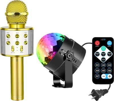 Karaoke Microfoon en Discolamp - Karaoke Set - Microfoon Draadloos - Bluetooth Speaker - Karaoke Microfoon Speelgoed voor kinderen