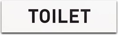 Deurbordje - TOILET - Rechthoek - Wit met Zwart - 45 x 155 mm - WC bordje - WC bord - Deurbord - Zelfklevend
