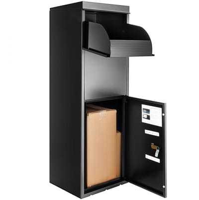Pakketbrievenbus - Pakketbox - 35,5 x 29,5 x 105,5 cm - Staal - Cijferslot - Antidiefstalopening - Binnenscharnier - Draagvermogen 50 kg