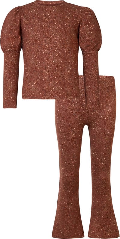 Noppies - Kledingset - Meisjes - 2 delig - Flaired Legging Appleton Cappucino - Shirt Abbeville Cappucino - Maat 110