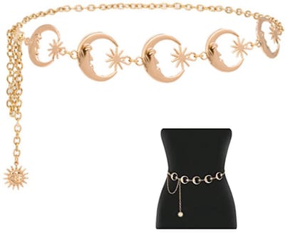 QTTVBTNA – 1 Stuk Tailleketting - Dames Riem - Metalen Buikketting - Mode Accessoire voor Jurk en Outfit - Verstelbare Tailleband - Lichtgewicht en Comfortabel - Stijlvol en Trendy Ontwerp – Goud