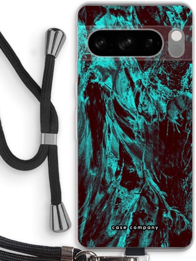 Case Company® - Hoesje met koord geschikt voor Google Pixel 8 Pro hoesje met Koord - Ice Age - Telefoonhoesje met Zwart Koord - Bescherming aan alle Kanten en Over de Schermrand