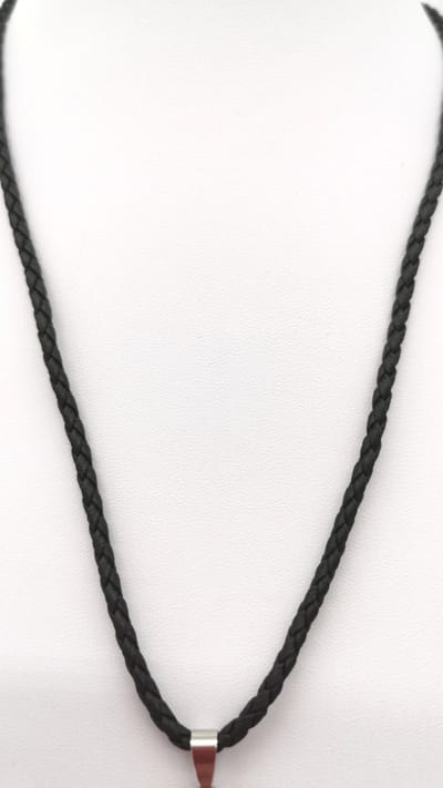 1+1 gratis Zwart gevlochten leren ketting, L 50 cm, D3 mm. dubbel plezier voor zeer kleine prijs
