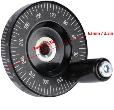 Allecto - Rond duurzaam handwiel - Massief schaalhandwiel - Handig in gebruik - 7 x 2 x 2 cm - Geschikt voor industriële werktuigmachines - Hoogwaa...