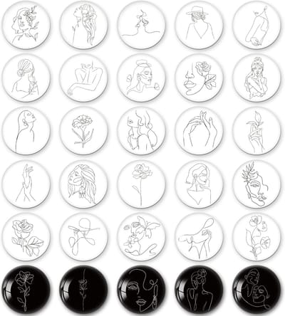 30 stuks magneten voor magneetbord, grappige lineaire kunst koelkastmagneten, decoratieve koelkast, whiteboard, keuken, borden, prikbord, kantoor, kinderen en volwassenen cadeau