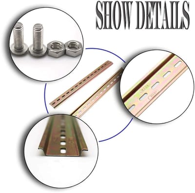 Dailygoods - DIN-rail - metalen DIN-rail - 2 stuks - 300 mm - montagerail - met zeskantschroeven en moeren - geschikt voor schakelkasten - staal
