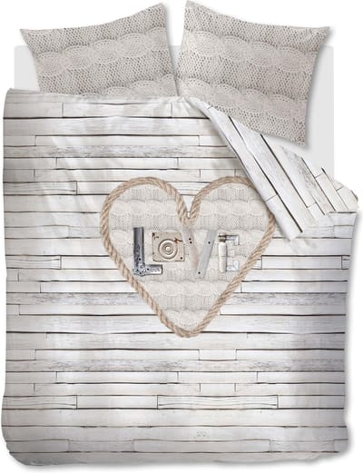 Ariadne At Home Lovewood Dekbedovertrek - Eenpersoons - 140x200/220 cm - Natural