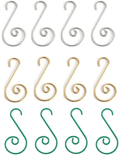 Dailygoody - 120 Stuks S-Haken voor Kerstboom - Kerstdecoratie Haken - Stevig en Duurzaam - Goud/Zilver/Groen - Ornamenten Haken - Ideaal voor Ke