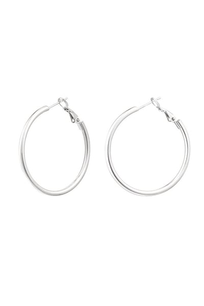Jomide Oorringen Zilverkleurig - 4 cm