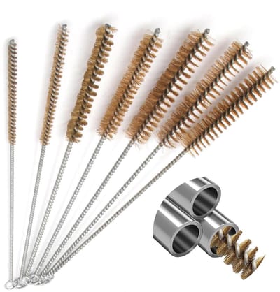 Set van 7 Messing Borstels voor Reinigen, Borstels voor Boren en Ontstoppen van Afvoeren (8mm/10mm/12mm/14mm/18mm/20mm/25mm)