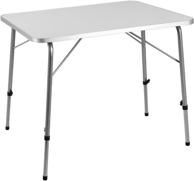 Opvouwbare Aluminium Campingtafel Hoogteverstelbaar 80 x 60 cm - Lichtgewicht en Stabiel