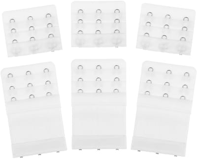 Dailygoods- BH-Verlengers 6 Stuks - 3 Haken/3 Rijen - Zachte/Comfortabele Elastische Bandverlenger - Polyester - Afmetingen 9,5x5,8cm - Bh-extender