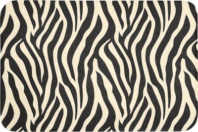 Badmat 90x60 cm - Antislip - Zebra - Print - Klassiek - Zwart - Badmatten voor badkamer - Badkamermat - Douchemat - Badkamer mat
