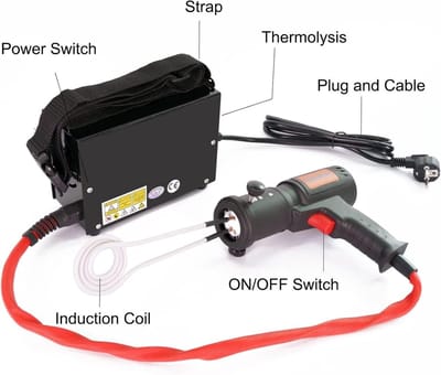 Inductie Heater Kit - Bout Verwarmer - Metaal Verwarmen - Vlamloze Werking - 1500 W - Zwart