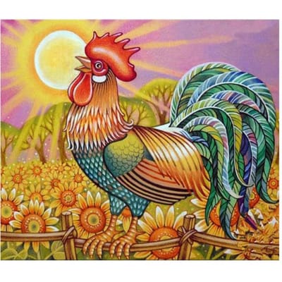 Bricolage diamant mosaïque dessin animé poulet couture diamant peinture point de croix diamant cristal mur Art 20X30CM white