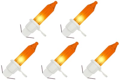 OE Lightning Reserve Kerstlampjes - 5 stuks - Witte Insteek Fitting - 2.5V/0.425W - Oranje Licht