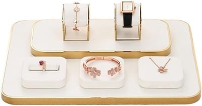 Sieradenstandaard met Organizer - Juwelier Display - Sieraden Presenteren - Met Verlichting - 7 Onderdelen - Wit