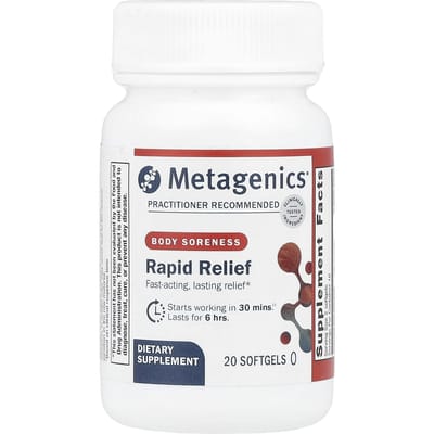 Metagenics, quick relief, body pain, 20 softgels