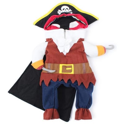 Puppy Nieuwigheidskleding Grappige Huisdier Kat Cosplay Piratenkostuum Voor Kleine Middelgrote Honden Katten Halloween Creatieve Hond Huisdierbenodigdheden Mopshond S brown
