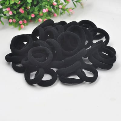 50 Stuks 3cm Duurzame Haarelastiekjes - Zwart - Haaraccessoire - Voor Meisjes - Haarsieraad - Staart
