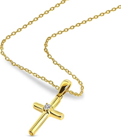 Miore Pure Collier Ketting Dames - 9 Karaat - Kleur Geelgoud - Met Diamanten - Kettingen - 45 cm
