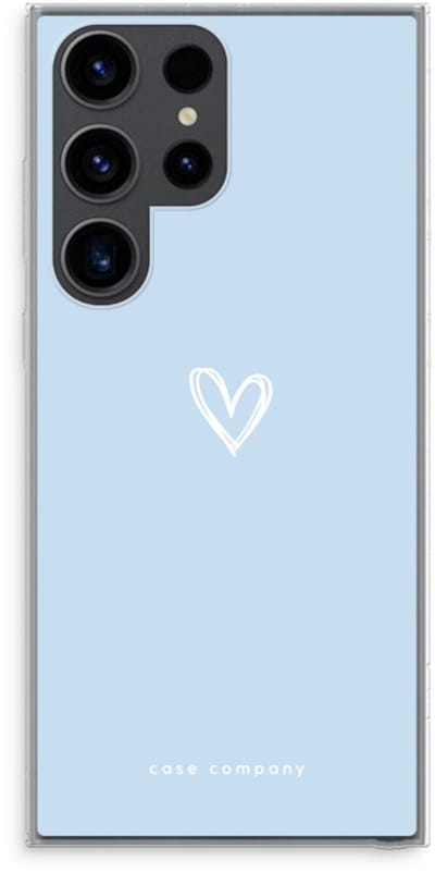 Case Company® - Hoesje geschikt voor Samsung Galaxy S23 Ultra hoesje - Klein Hart Blauw - Soft Cover Telefoonhoesje - Bescherming aan alle Kanten en Schermrand