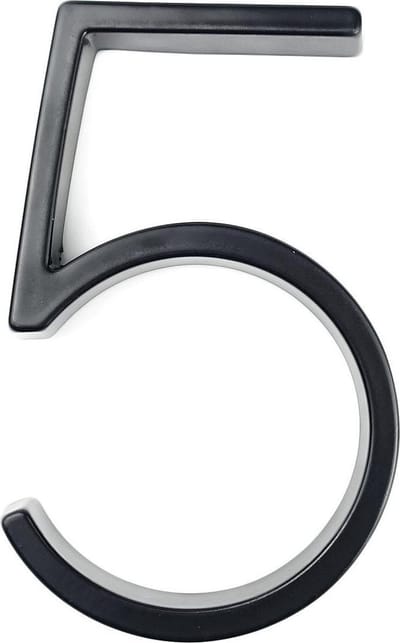 CHPN - Huisnummer - Nummer 5 - 5- Zwevend huisnummer - Zink - 125mm - Modern Zwart Huisnummer - Huisnummer 5 - Huisnummers - Vijf