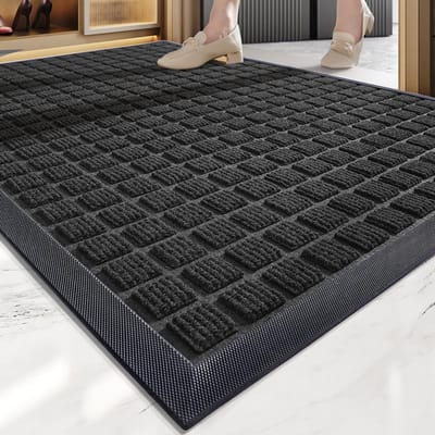 Nordic Wind Rubberen Deurmat Polyester Commerciële Hoteldeur Zandstofmat Thuis Entreemat 45*75cm gray