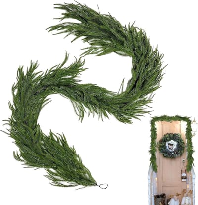 150cm PE Kerstkrans - Kunstmatige dennenkransen, kerstdecoratie, Kunstmatige groene kerstkranskrans, Feestelijke kransdecoraties Garland voor Feestdagen Tafelmantel Muur Binnen Buiten Decoratie, Garland Real Touch Kunstmatige Kunstgroen - Cyslmuk®