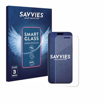 3 Stuks Savvies Screenprotector - geschikt voor Apple iPhone 16 Pro - beschermfolie glas transparant