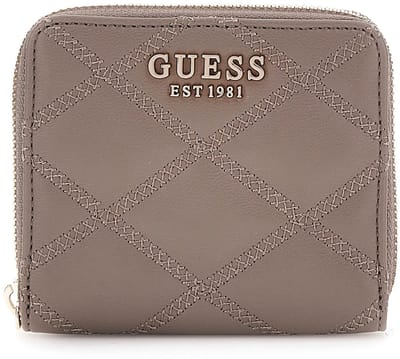 GUESS Portemonnee Tamsin Small Zip Around Wallet Dark Taupe Bruine