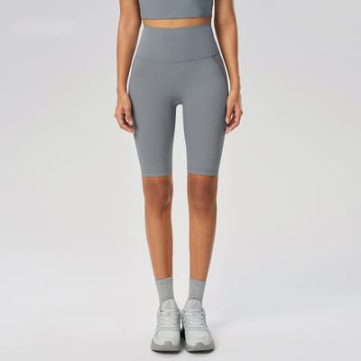 Geen Schaamte Lijn Yoga Shorts Dames Strakke Knijppants Hoge Taille Perzik Heupen Fietsen Fitness Sportshorts 8 gray